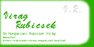 virag rubicsek business card